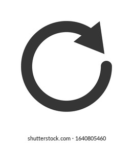 Circle arrow. Reload arrow icon isolated. Black refresh vector arrow. Circle arrow for infographic