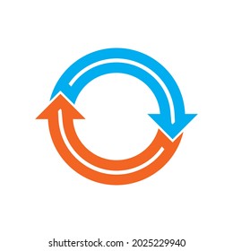 Flecha circular. Volver a cargar el icono de flecha aislado. Flecha vectorial de refresco de color. Flecha circular para infografía