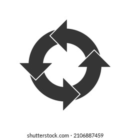 Circle arrow. Reload arrow icon isolated. Black refresh vector arrow. Circle arrow for infographic