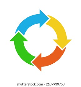 Circle arrow. Reload arrow icon isolated. Color refresh vector arrow. Circle arrow for infographic