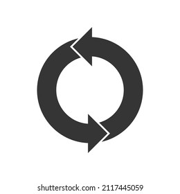 Flecha circular. Volver a cargar el icono de flecha aislado. Flecha vectorial de refresco negro. Flecha circular para infografía