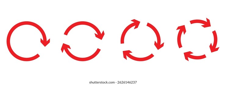 circle arrow set. circular arrow icon, refresh, reload arrow icon symbol sign. Reload vector icon set. repeat vector. refresh arrow.