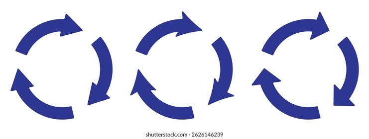 seta circular definida. ícone de seta circular, atualizar, ícone de seta de recarga símbolo sinal. Recarregar conjunto de ícones de vetor. repetir vetor. atualizar seta.