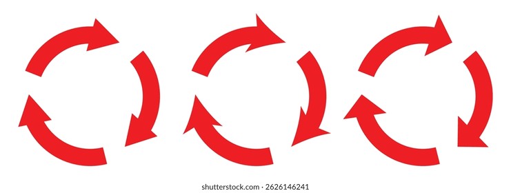 seta circular definida. ícone de seta circular, atualizar, ícone de seta de recarga símbolo sinal. Recarregar conjunto de ícones de vetor. repetir vetor. atualizar seta.