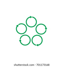 circle arrow set curve design vector
