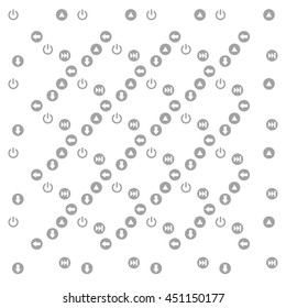 Circle Arrow and shutdown Icon Seamless Pattern background