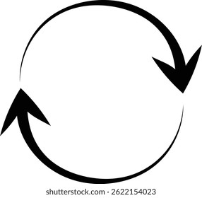 Circle Arrow Sign Silhouette Design On White Background