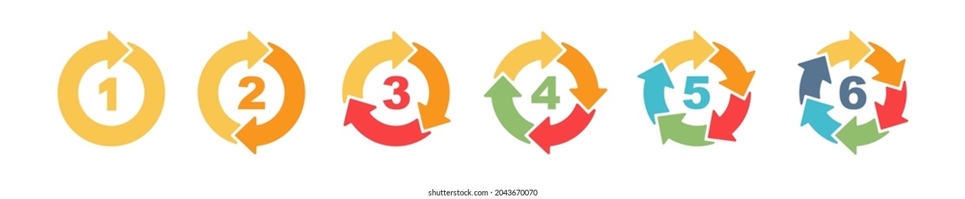 Circle arrow steps. Business presentation chart, diagram, graph. Work flow chart. Cycle process. Vector illustration.