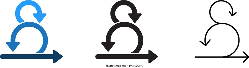 Kreis mit Pfeil, der das Symbol Scrum symbolisiert, Vektorgrafik