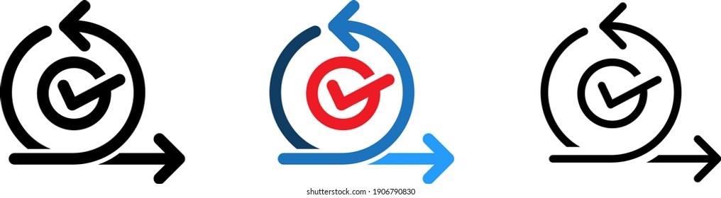Kreis mit Pfeil, der das Symbol Scrum symbolisiert, Vektorgrafik