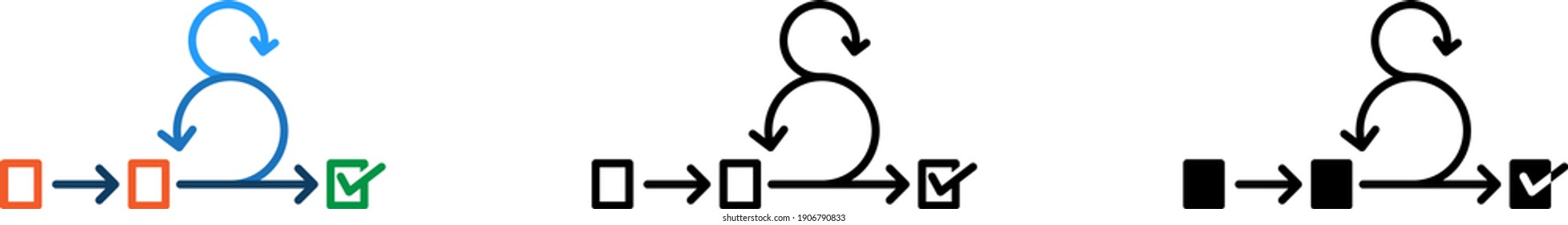 Kreis mit Pfeil, der das Symbol Scrum symbolisiert, Vektorgrafik