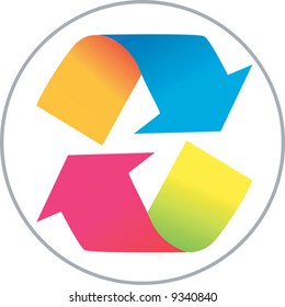 a circle with arrow symbols	