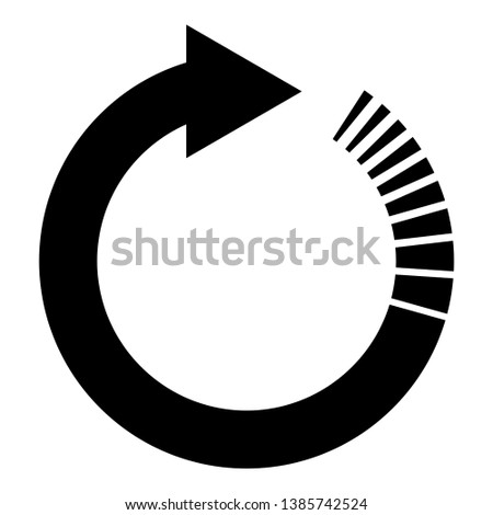 Circle arrow with tail effect Circular arrows Refresh update concept icon black color vector illustration flat style simple image