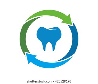 circle arrow teeth tooth dent dental dentist image vector