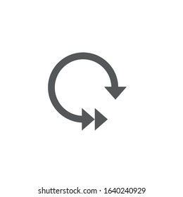 Circle Arrow with two arrow pointers. Stock Vector illustration isolated on white background.