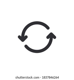 Circle arrow. Vector arrow. Direction of travel. Circular motion. Reset icon. Update sign. Repeat icon. Reload. Transaction. Data exchange. History icon. Countdown time. Environment. Reuse icon. Arrow