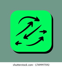 circle and arrow vector illustration icon. circle and arrow icon in two-dimensional shape. The concept of highlight and pointer by using a circle and arrow modern icon. circle and arrow flat icon.