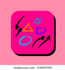 circle and arrow vector illustration icon. circle and arrow icon in two-dimensional shape. The concept of highlight and pointer by using a circle and arrow modern icon. circle and arrow flat icon.