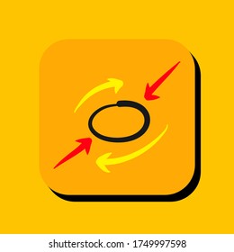 circle and arrow vector illustration icon. circle and arrow icon in two-dimensional shape. The concept of highlight and pointer by using a circle and arrow modern icon. circle and arrow flat icon.