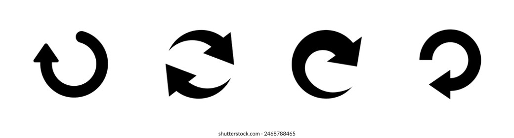 Circle arrow vector set. Reload circular arrows set.