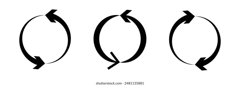 Circle arrow. Watercolor recycling sign isolated on white background. Eps 10.