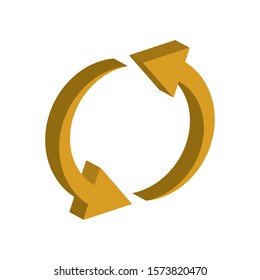 circle arrows 3d style icon vector illustration design