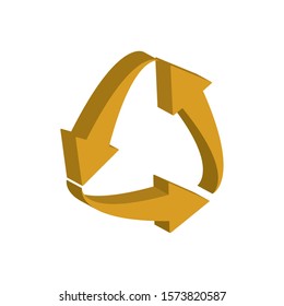 circle arrows 3d style icon vector illustration design