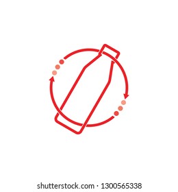 circle arrows bottle linear symbol vector