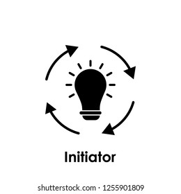 circle, arrows, bulb, initiator icon. One of business collection icons for websites, web design, mobile app