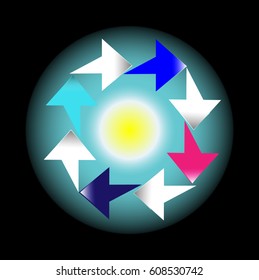circle arrows. Circular diagram - Illustration. Circle, Chart, Graph, Sign, Concepts & Topics

