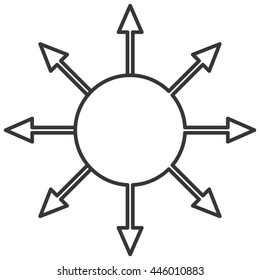 circle with arrows coming out icon