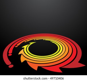 Circle with arrows in dark