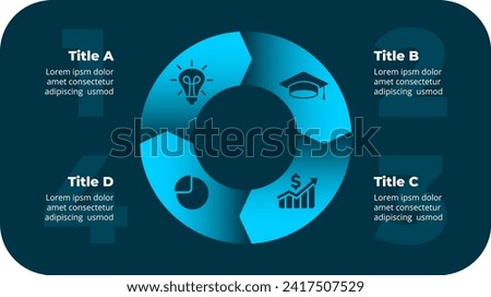 Circle arrows diagram. Cycle infographic. PowerPoint presentation template. Round layout arrow chart. Modern info graphic design. 4 steps, parts, options. Creative illustration. ui ux web elements