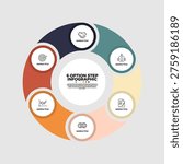 Circle arrows diagram infographic. Circular with 6 steps, options. Process chart, cycle diagram for business presentation, report, Annual, web. editable vectors