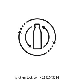 Circle Arrows Dots Shake Recycle Bottle Symbol Vector 