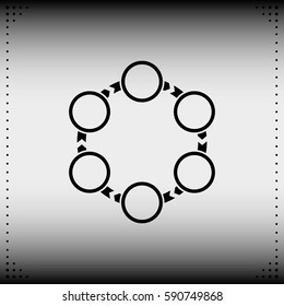 Circle arrows icon.
