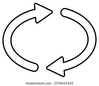 Circle arrows icon. Black color, different thickness. Recycle icon set, refresh, repeat, Vector illustration. Stock image. Interconnecting round arrow vector icons set. Work in progress sign. EPS 10