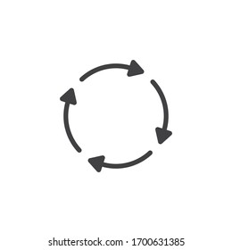 Icono de flechas de círculo sobre fondo blanco