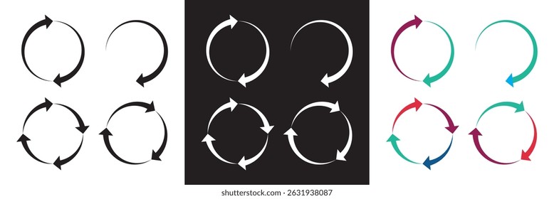 Icono de flechas de círculo . Signo de recarga, icono de repetición, icono de flecha giratoria. Vector para Sitios web, interfaces móviles, presentaciones, Anuncio, imagen de marca, etc. Ilustración vectorial.EPS 10