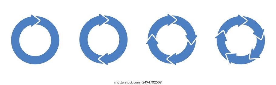 Symbol "Kreispfeile". Drehpfeil-Symbol. Button aktualisieren. Runde Nachladezeichen. Wiederholungssymbol Vektorillustration.