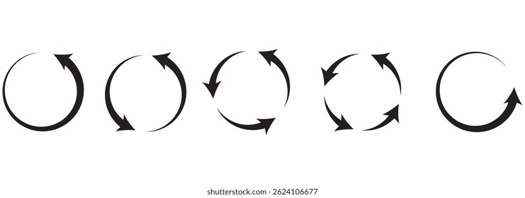 Circle arrows icon set . 