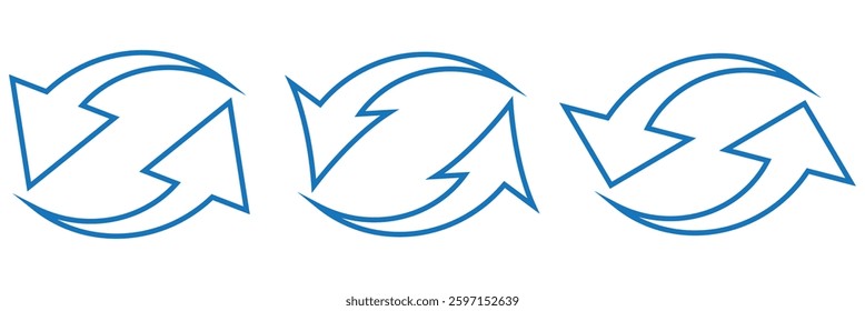 Circle arrows icon set. different circular arrows of white background. Black color, different color design eps 10 