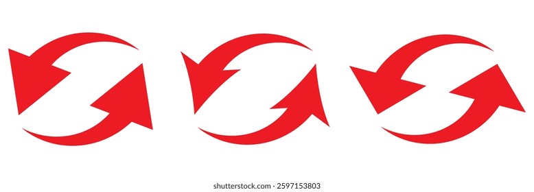Circle arrows icon set. different circular arrows of white background. design eps 10 
