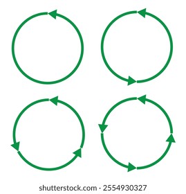 Circle arrows icon set. Round reload sign, repeat icon, rotate arrow symbol, Vector illustration