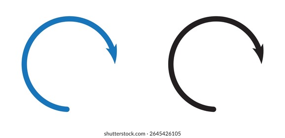 Circle arrows icon set. Circle arrows solid and line icon. vector collection. eps file.