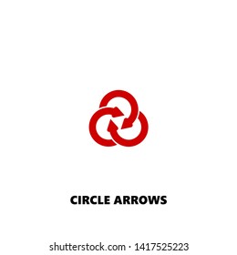 circle arrows icon. circle arrows vector design. sign design. red color