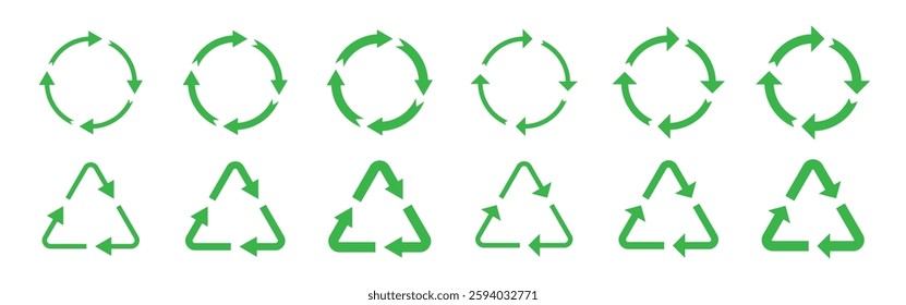 Circle arrows icons. Recycling icons.  Recycling symbol. Rotation arrow. Vector illustration