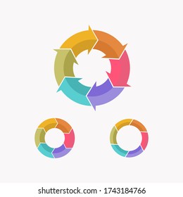 Circle arrows infographic 3d design vector template. Vector circle with steps