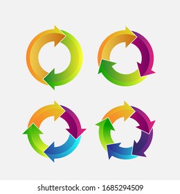 Circle Arrows Infographic Design Vector Template. Vector Circle With 2, 3, 4, 5 Steps.