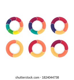 Flechas de círculo plantilla vectorial de diseño infográfico. Círculo vectorial con 2, 3, 4, 5 pasos.